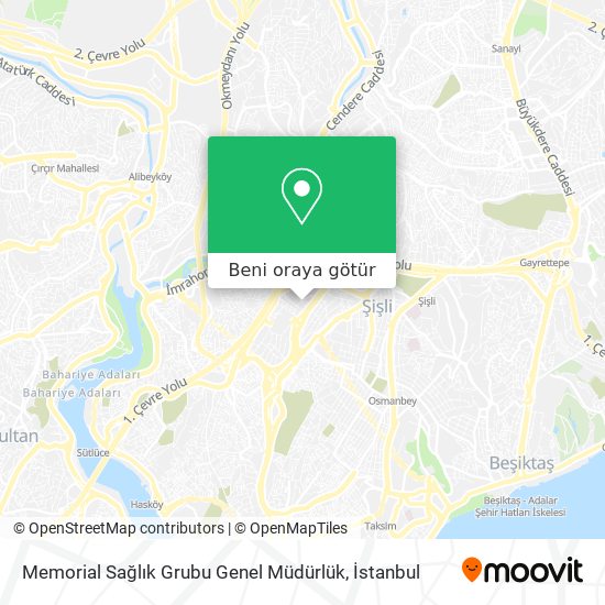 Memorial Sağlık Grubu Genel Müdürlük harita