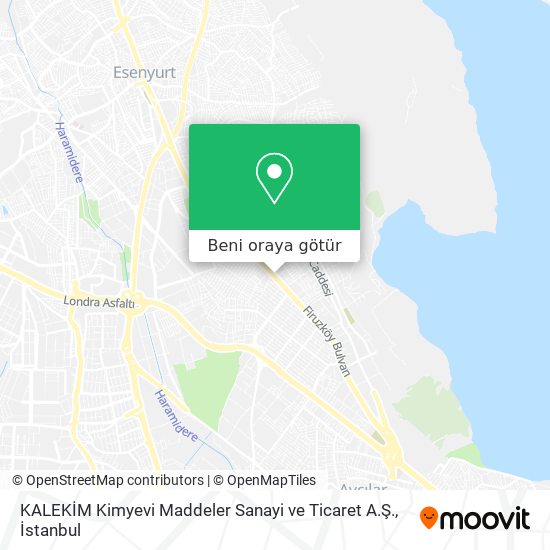 KALEKİM Kimyevi Maddeler Sanayi ve Ticaret A.Ş. harita