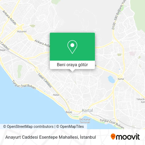 Anayurt Caddesi Esentepe Mahallesi harita