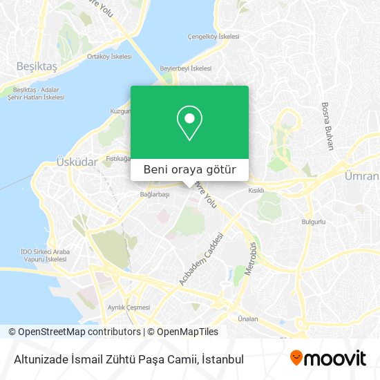 Altunizade İsmail Zühtü Paşa Camii harita