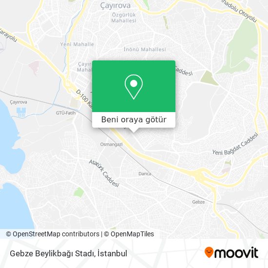 Gebze Beylikbağı Stadı harita