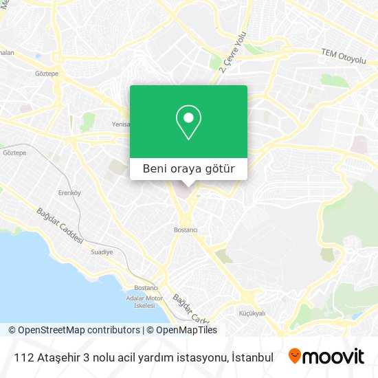 112 Ataşehir 3 nolu acil yardım istasyonu harita