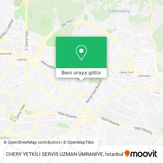 CHERY YETKİLİ SERVİS UZMAN ÜMRANİYE harita
