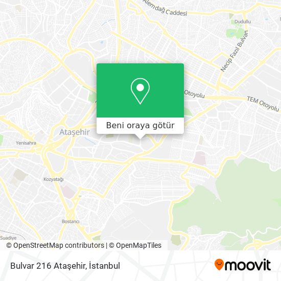 Bulvar 216 Ataşehir harita