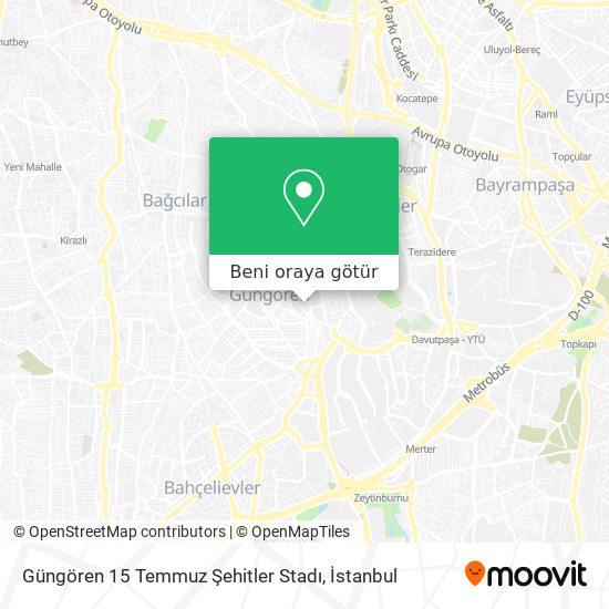 Güngören 15 Temmuz Şehitler Stadı harita