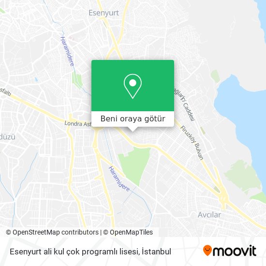 Esenyurt ali kul çok programlı lisesi harita