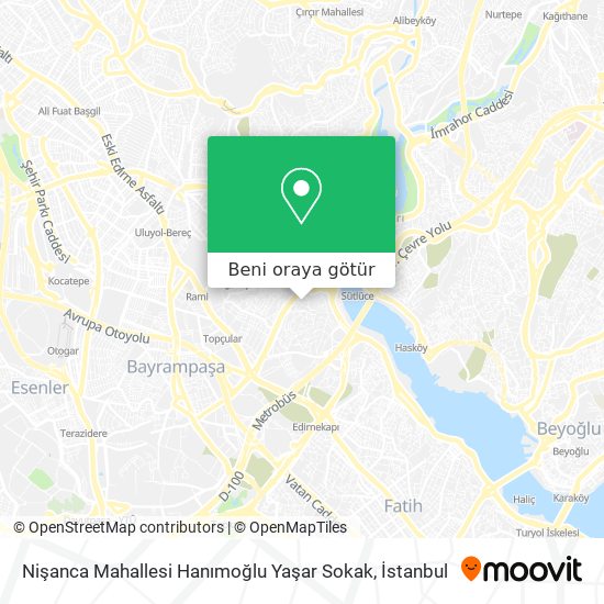Nişanca Mahallesi Hanımoğlu Yaşar Sokak harita