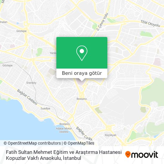 Fatih Sultan Mehmet Eğitim ve Araştırma Hastanesi Kopuzlar Vakfı Anaokulu harita