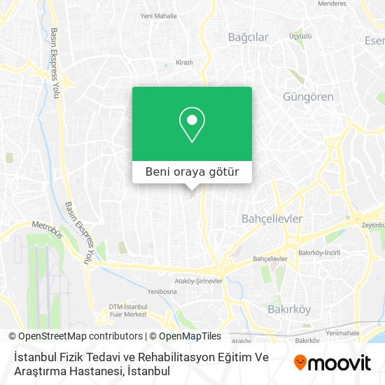 İstanbul Fizik Tedavi ve Rehabilitasyon Eğitim Ve Araştırma Hastanesi harita