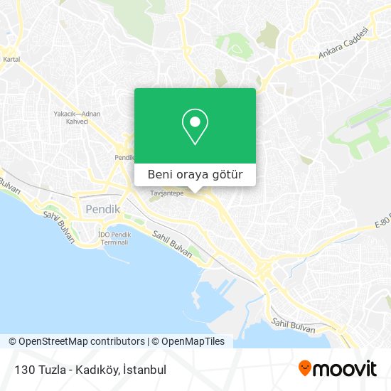 130 Tuzla - Kadıköy harita