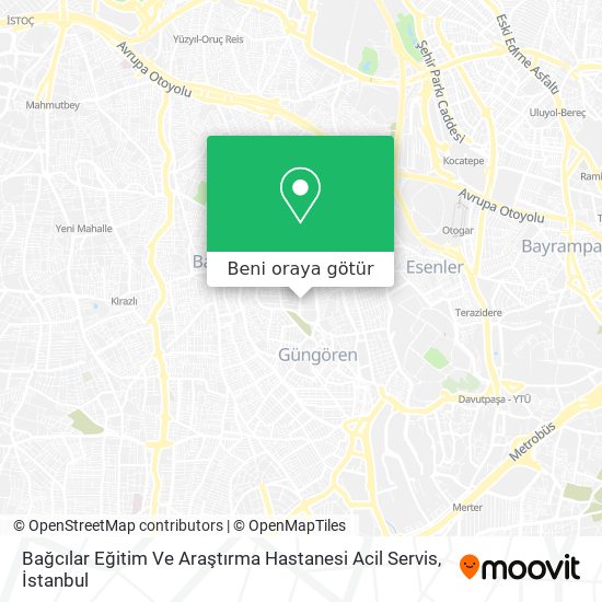 Bağcılar Eğitim Ve Araştırma Hastanesi Acil Servis harita