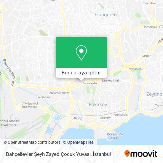 Bahçelievler Şeyh Zayed Çocuk Yuvası harita