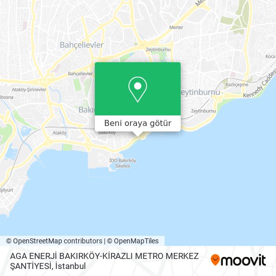 AGA ENERJİ BAKIRKÖY-KİRAZLI METRO MERKEZ ŞANTİYESİ harita