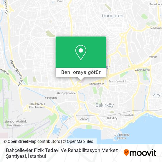 Bahçelievler Fizik Tedavi Ve Rehabilitasyon Merkez Şantiyesi harita