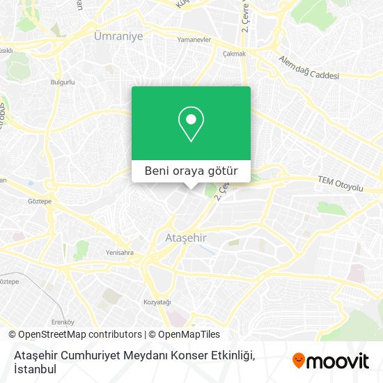 Ataşehir Cumhuriyet Meydanı Konser Etkinliği harita