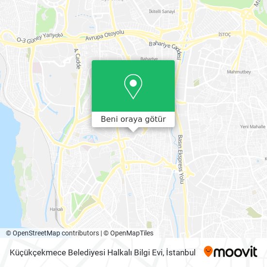 Küçükçekmece Belediyesi Halkalı Bilgi Evi harita
