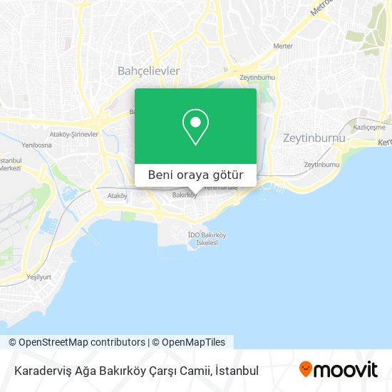 Karaderviş Ağa Bakırköy Çarşı Camii harita