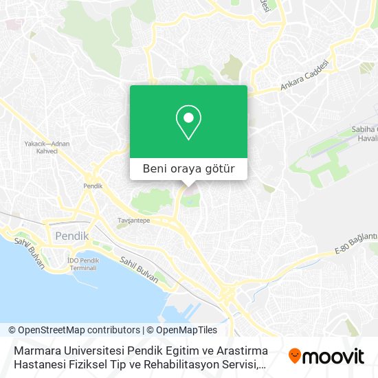 Marmara Universitesi Pendik Egitim ve Arastirma Hastanesi Fiziksel Tip ve Rehabilitasyon Servisi harita