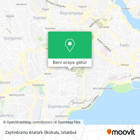 Zeytinburnu Atatürk İlkokulu harita