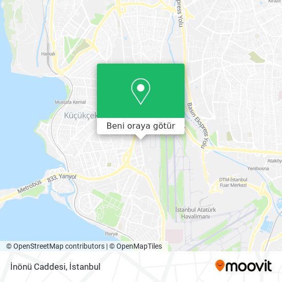 İnönü Caddesi harita