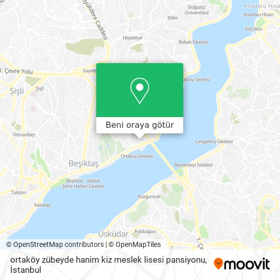 ortaköy zübeyde hanim kiz meslek lisesi pansiyonu harita