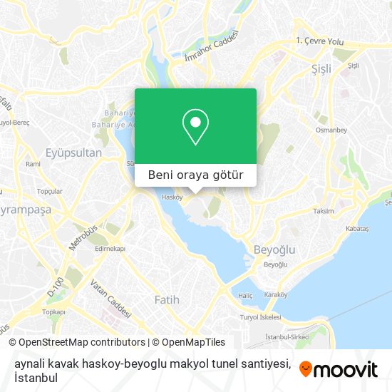aynali kavak haskoy-beyoglu makyol tunel santiyesi harita