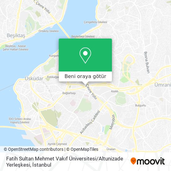 Fatih Sultan Mehmet Vakıf Üniversitesi / Altunizade Yerleşkesi harita