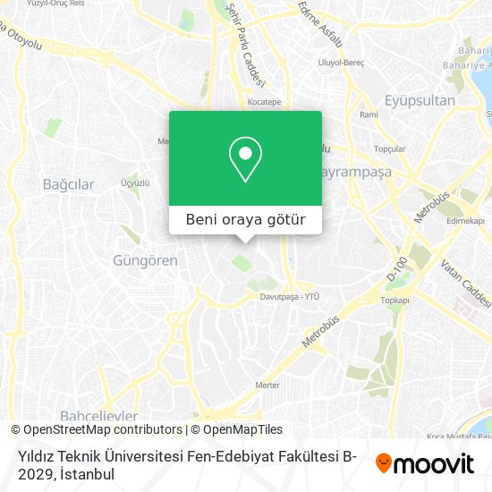 Yıldız Teknik Üniversitesi Fen-Edebiyat Fakültesi B-2029 harita