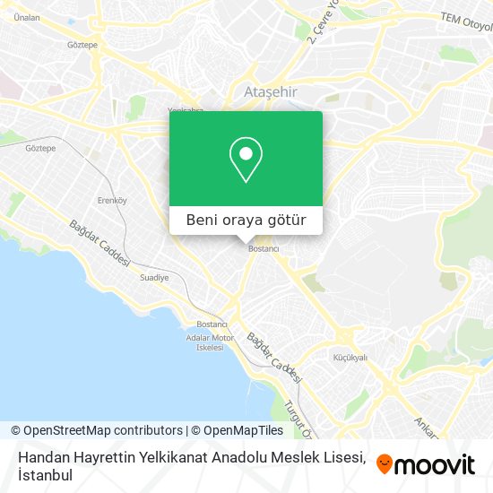 Handan Hayrettin Yelkikanat Anadolu Meslek Lisesi harita