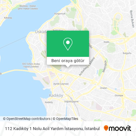 112 Kadıköy 1 Nolu Acil Yardım İstasyonu harita