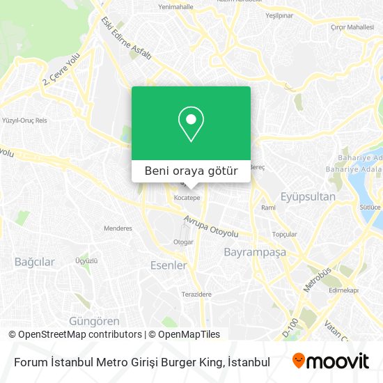 Forum İstanbul Metro Girişi Burger King harita
