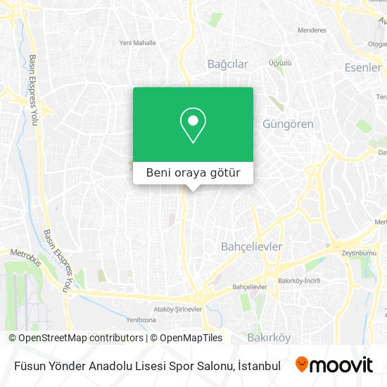 Füsun Yönder Anadolu Lisesi Spor Salonu harita