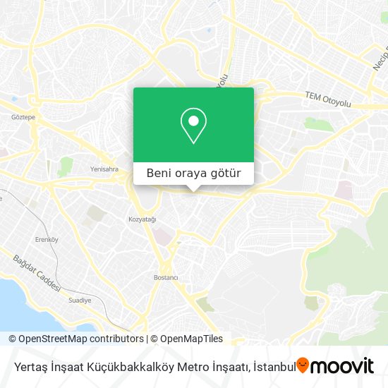 Yertaş İnşaat Küçükbakkalköy Metro İnşaatı harita