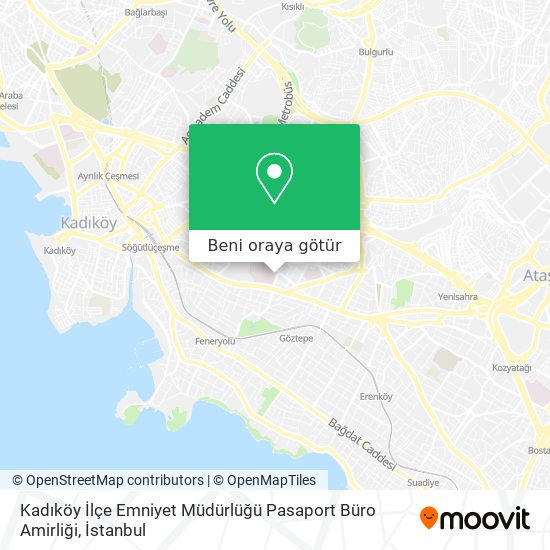 Kadıköy İlçe Emniyet Müdürlüğü Pasaport Büro Amirliği harita