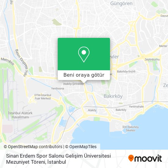 Sinan Erdem Spor Salonu Gelişim Üniversitesi Mezuniyet Töreni harita