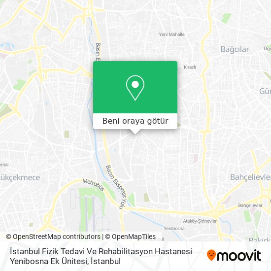 İstanbul Fizik Tedavi Ve Rehabilitasyon Hastanesi Yenibosna Ek Ünitesi harita