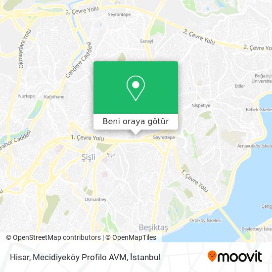 Hisar, Mecidiyeköy Profilo AVM harita