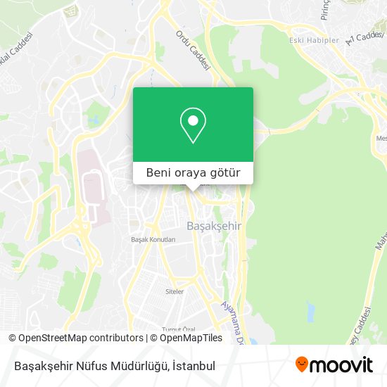 Başakşehir Nüfus Müdürlüğü harita