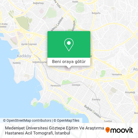 Medeniyet Üniversitesi Göztepe Eğitim Ve Araştırma Hastanesi Acil Tomografi harita