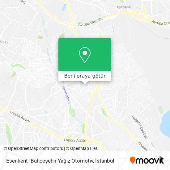 Esenkent -Bahçeşehir Yağız Otomotiv harita