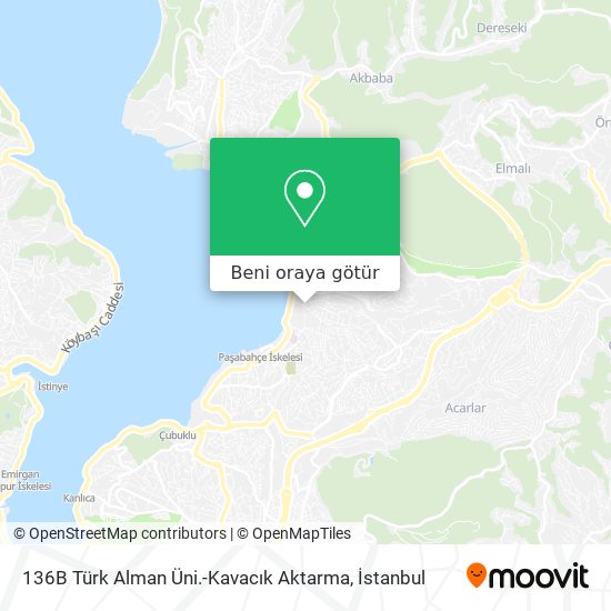 136B Türk Alman Üni.-Kavacık Aktarma harita