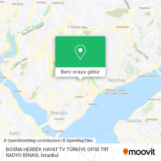 BOSNA HERSEK HAYAT TV TÜRKİYE OFİSİ TRT RADYO BİNASI harita