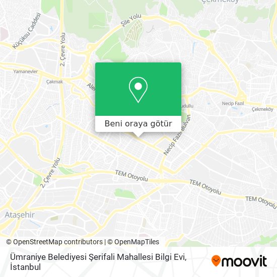 Ümraniye Belediyesi Şerifali Mahallesi Bilgi Evi harita