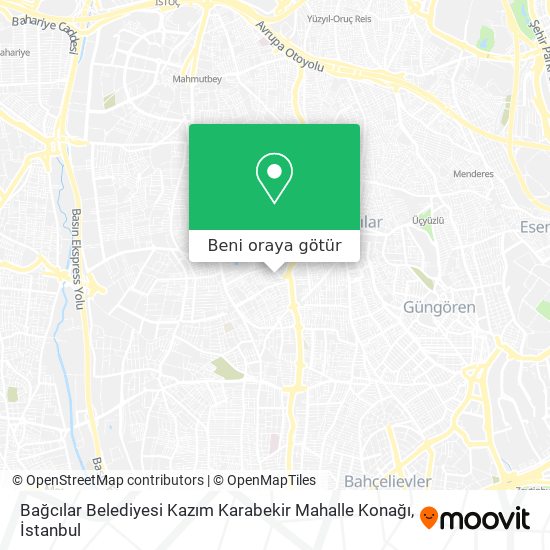 Bağcılar Belediyesi Kazım Karabekir Mahalle Konağı harita