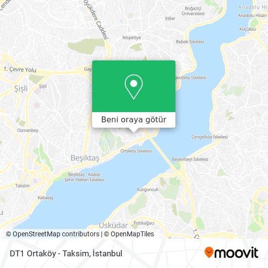 DT1 Ortaköy - Taksim harita