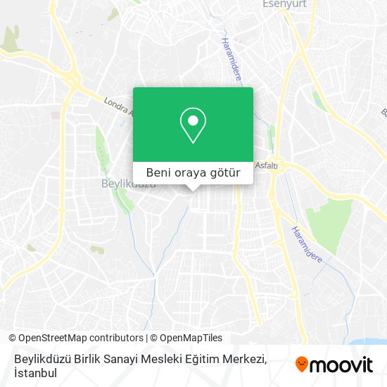 Beylikdüzü Birlik Sanayi Mesleki Eğitim Merkezi harita