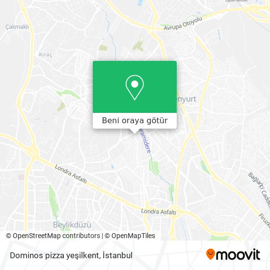 Dominos pizza yeşilkent harita
