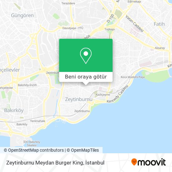 Zeytinburnu Meydan Burger King harita