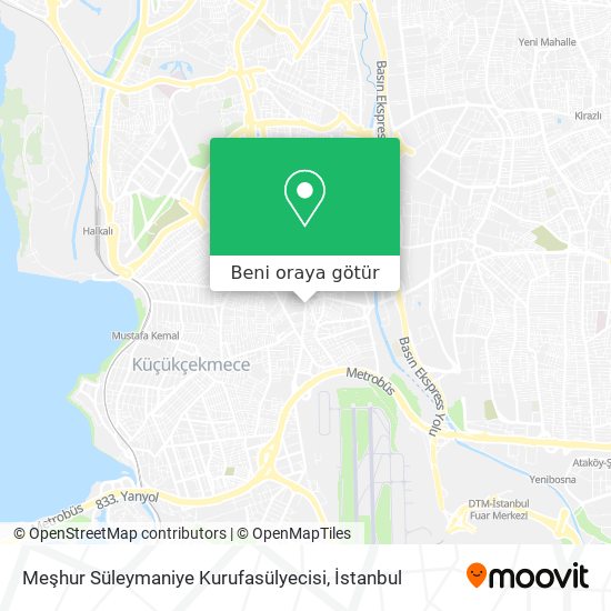 Meşhur Süleymaniye Kurufasülyecisi harita