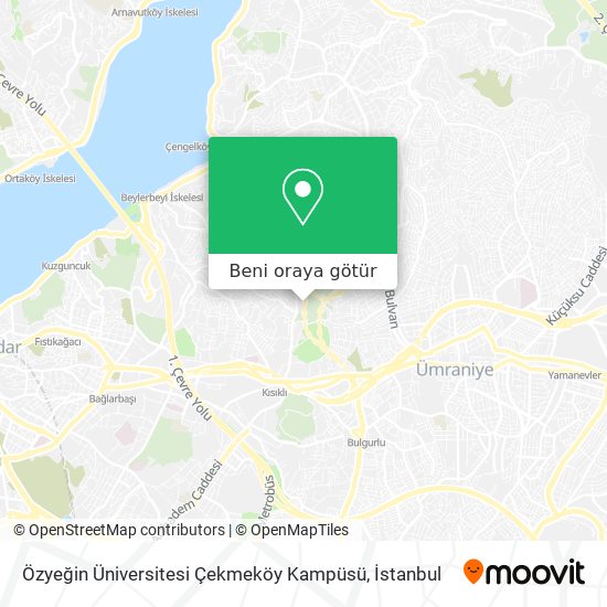 Özyeğin Üniversitesi Çekmeköy Kampüsü harita